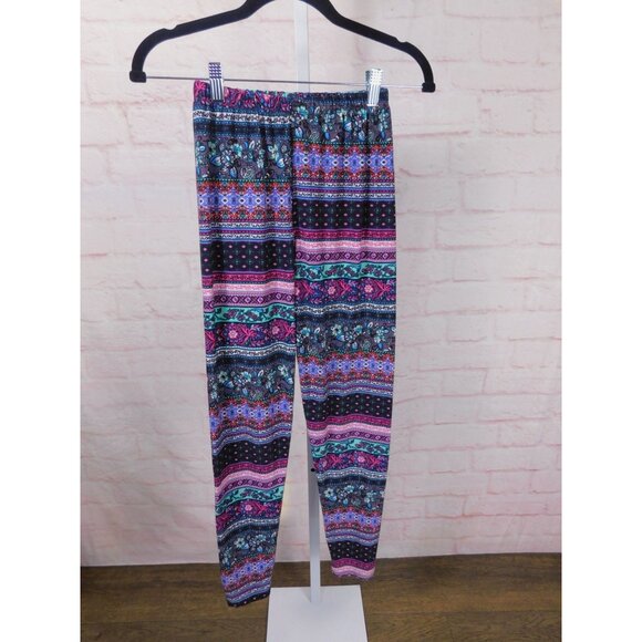 Colorful Boho Patterned Stretch Leggings Size S Womens Elastic Waist - Picture 3 of 9